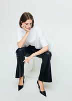 Pantalon Cuir Synthétique À Clous