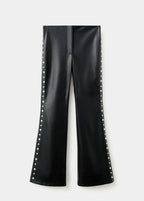 Pantalon Cuir Synthétique À Clous
