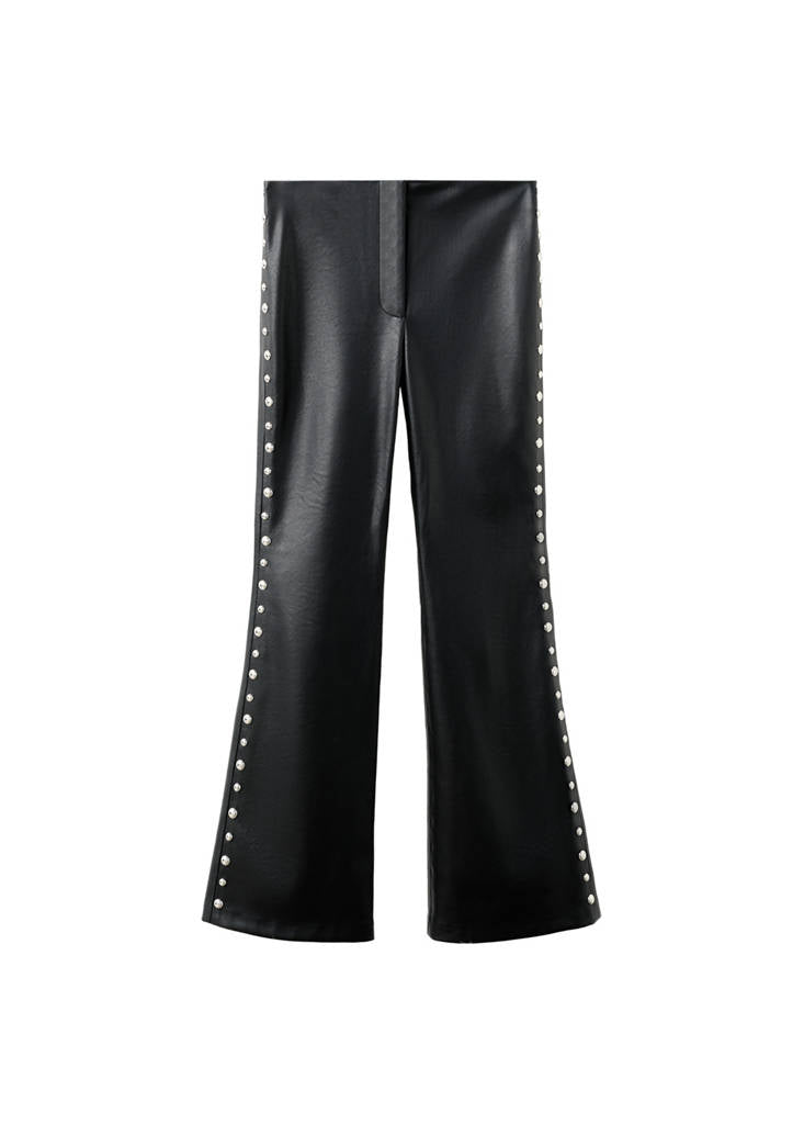 Pantalon Cuir Synthétique À Clous