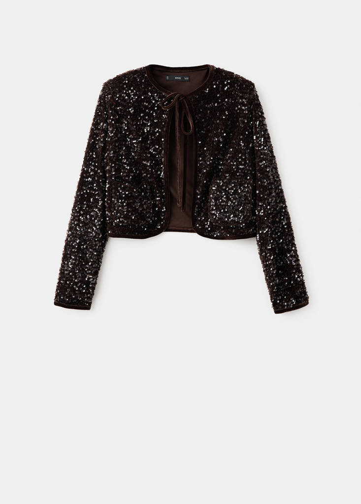 Veste En Velours Paillettes Et Ns_x0001_Ud