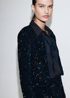 Veste En Velours Paillettes Et Ns_x0001_Ud