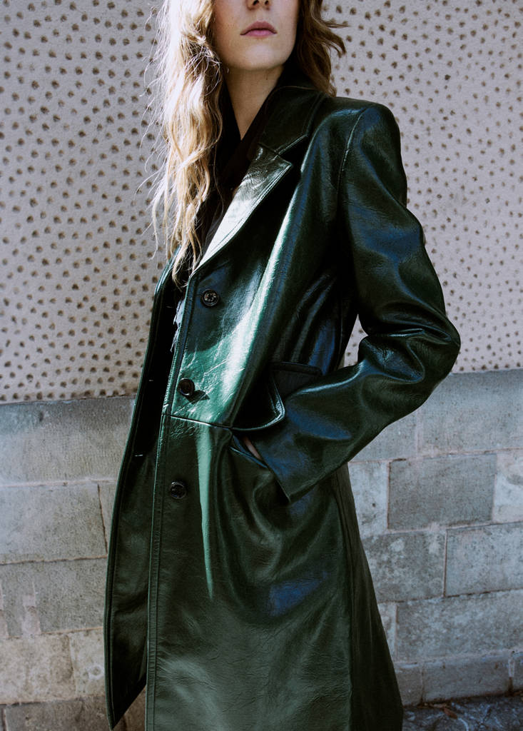 Manteau Long Cuir Synthétique