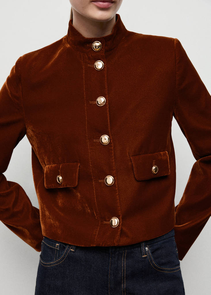 Veste Velours À Boutons