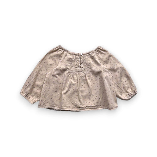 Bonpoint - Blouse Beige À Fleurs - 2 Ans