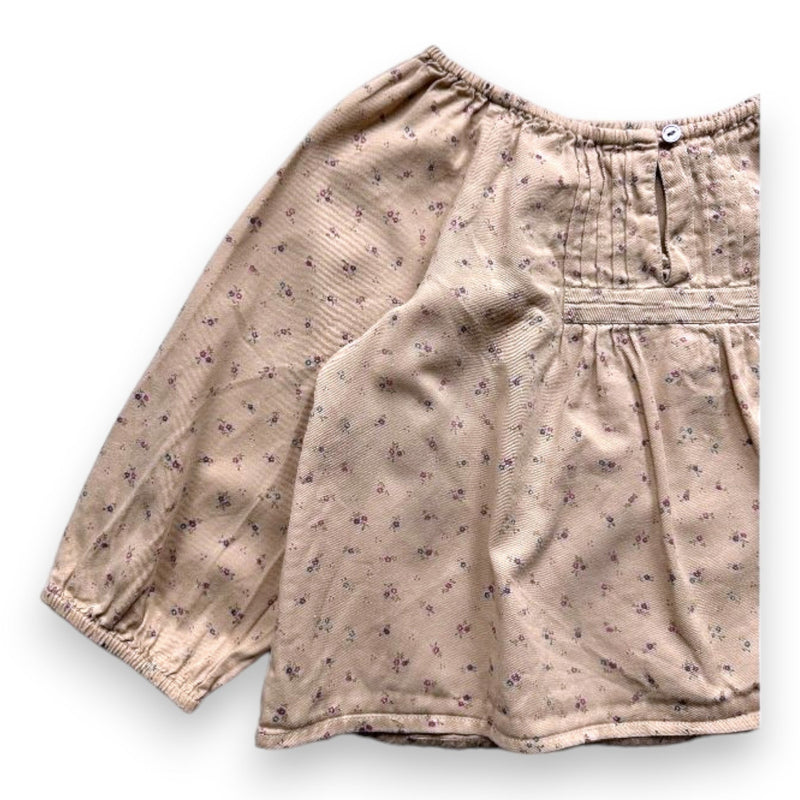 Bonpoint - Blouse Beige À Fleurs - 2 Ans