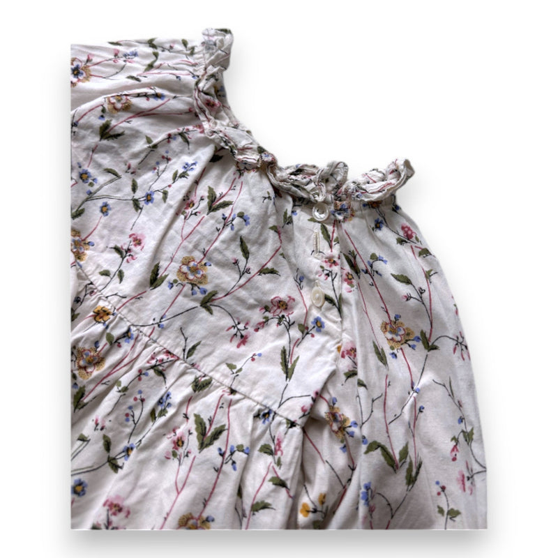 Bonpoint - Blouse Blanche À Fleurs - 12 Mois