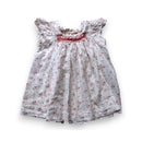 Bonpoint - Robe Blanche À Fleurs Roses - 6 Mois