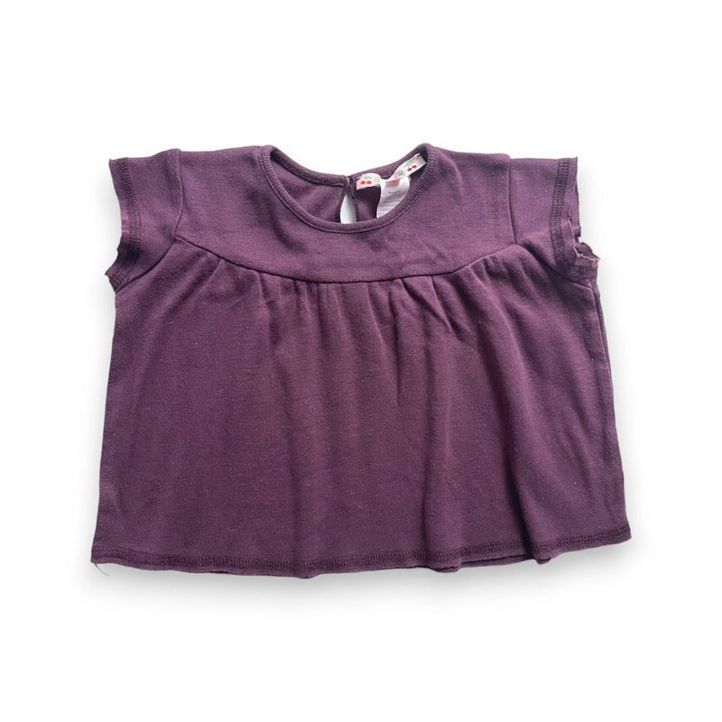 Bonpoint - T Shirt En Coton Couleur Aubergine - 12 Mois