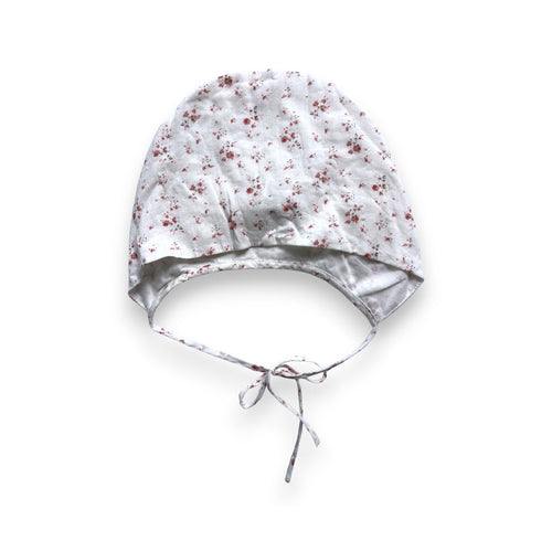 Bonpoint - Bonnet Léger En Coton Blanc À Fleurs - 12 Mois