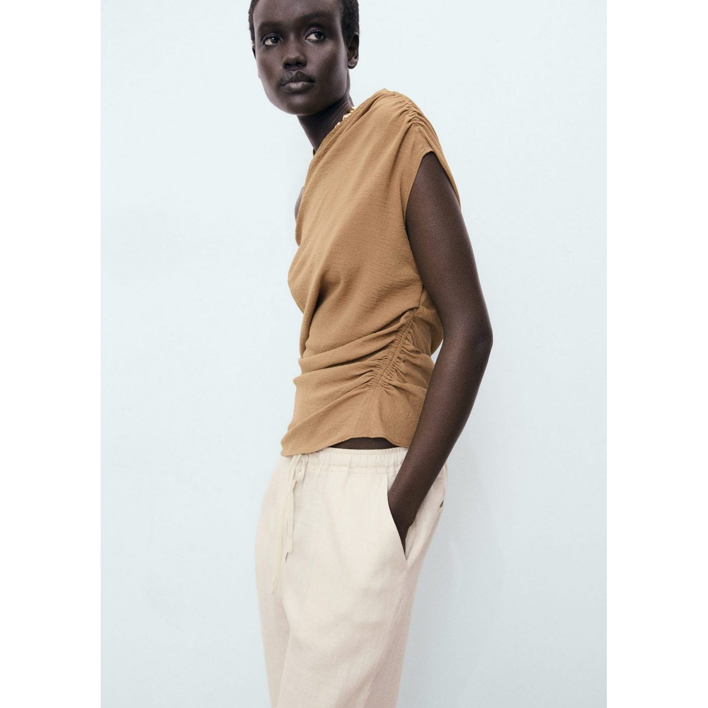 Pantalon Linen - Gris Clair/Pastel