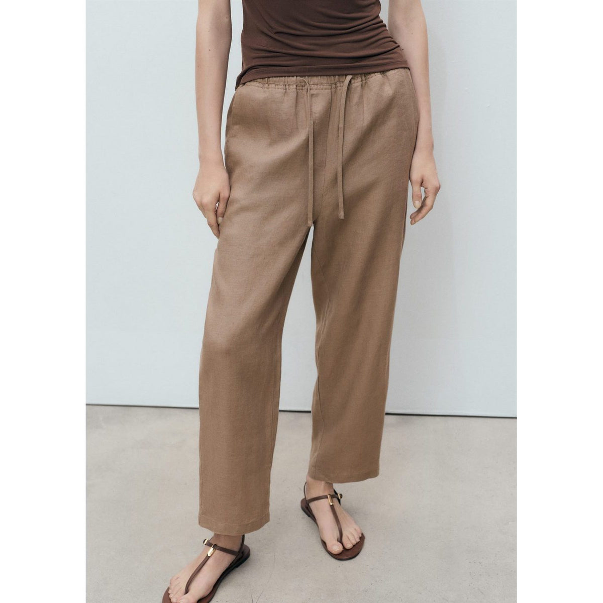 Pantalón Linen - Marrón Medio