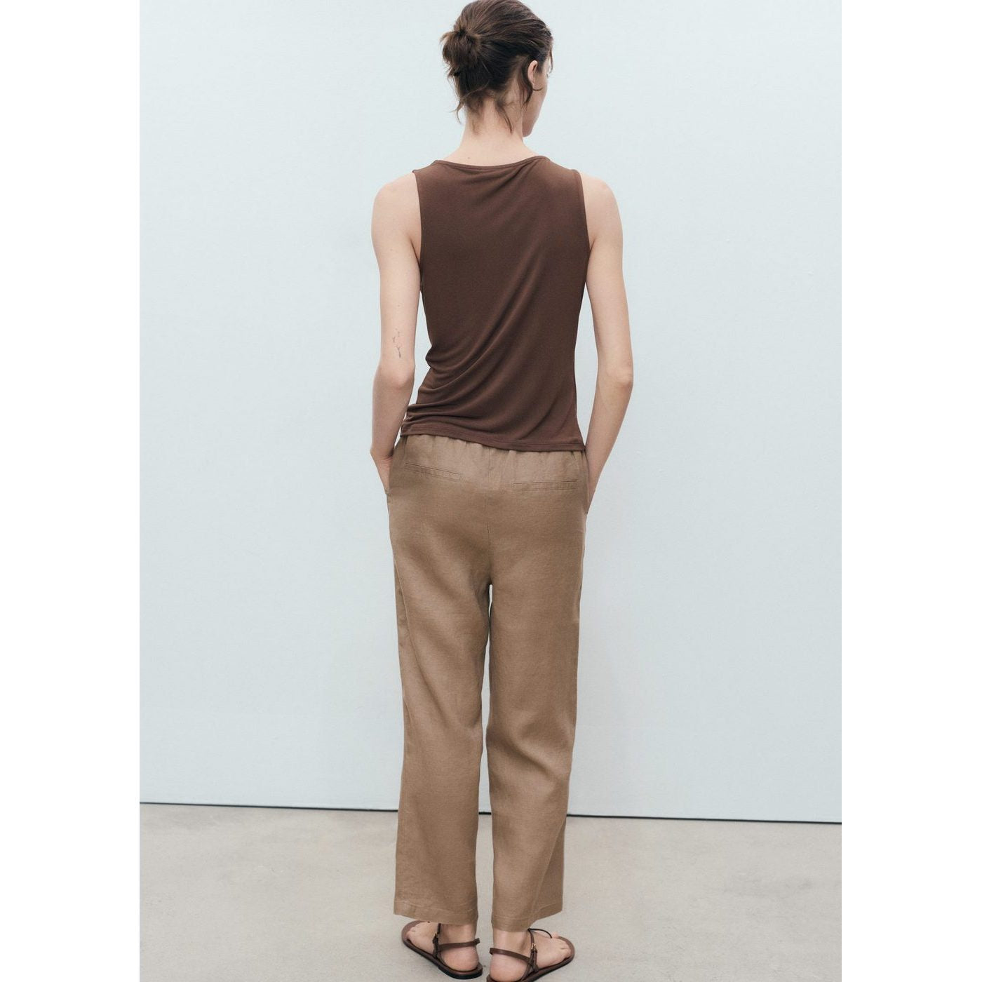 Pantalón Linen - Marrón Medio