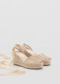Chaussure À Talon Compensé En Jute À Brides