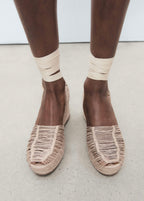 Chaussure À Talon Compensé En Jute À Brides
