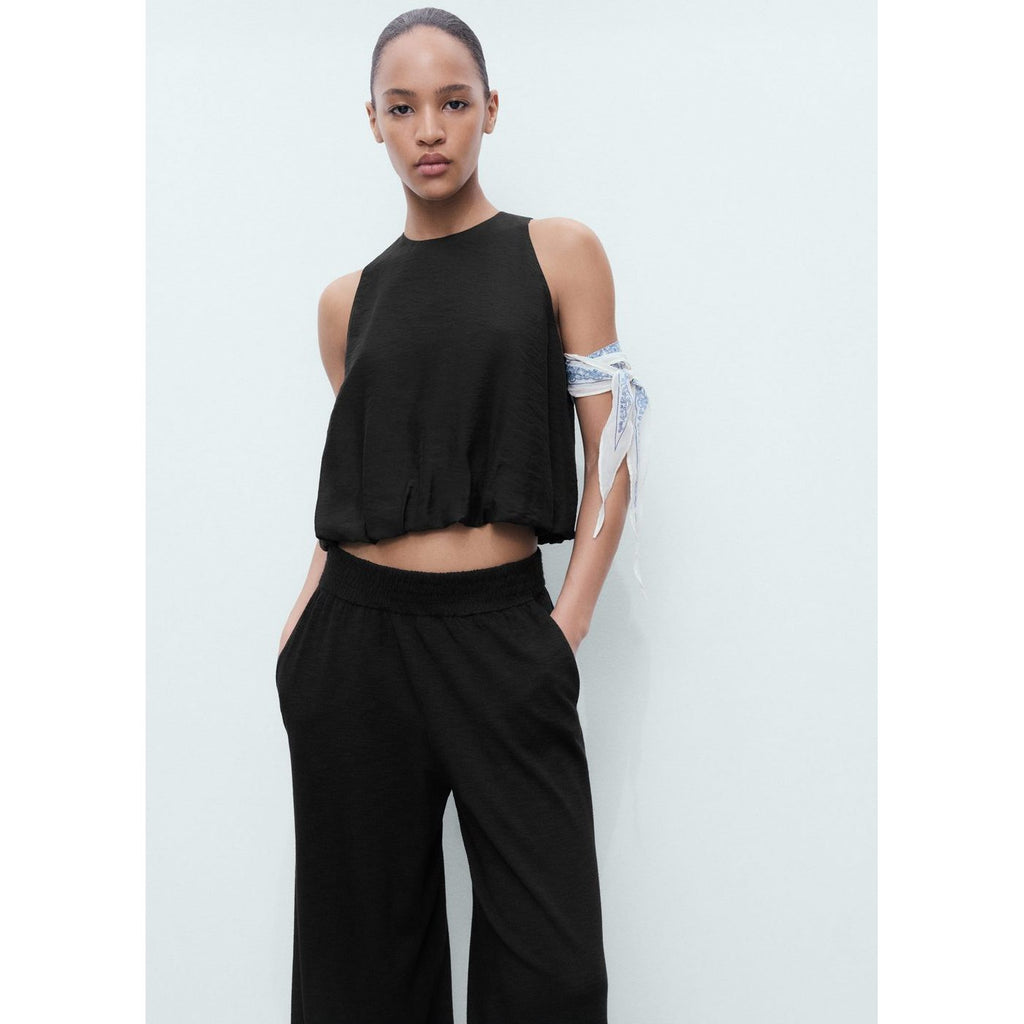 Pantalon Droit Maille Fine