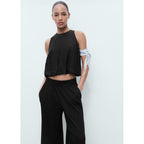 Pantalon Droit Maille Fine