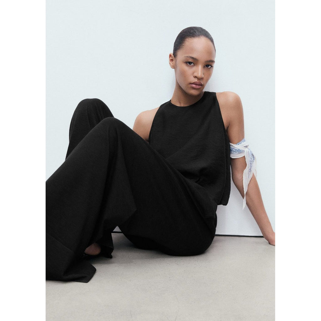 Pantalon Droit Maille Fine