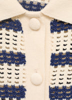 Cardigan Rayures Manches Courtes