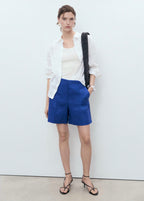Short Droit Taille Normale En Lin