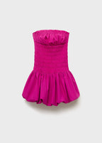 Robe Courte Froncée Ballon