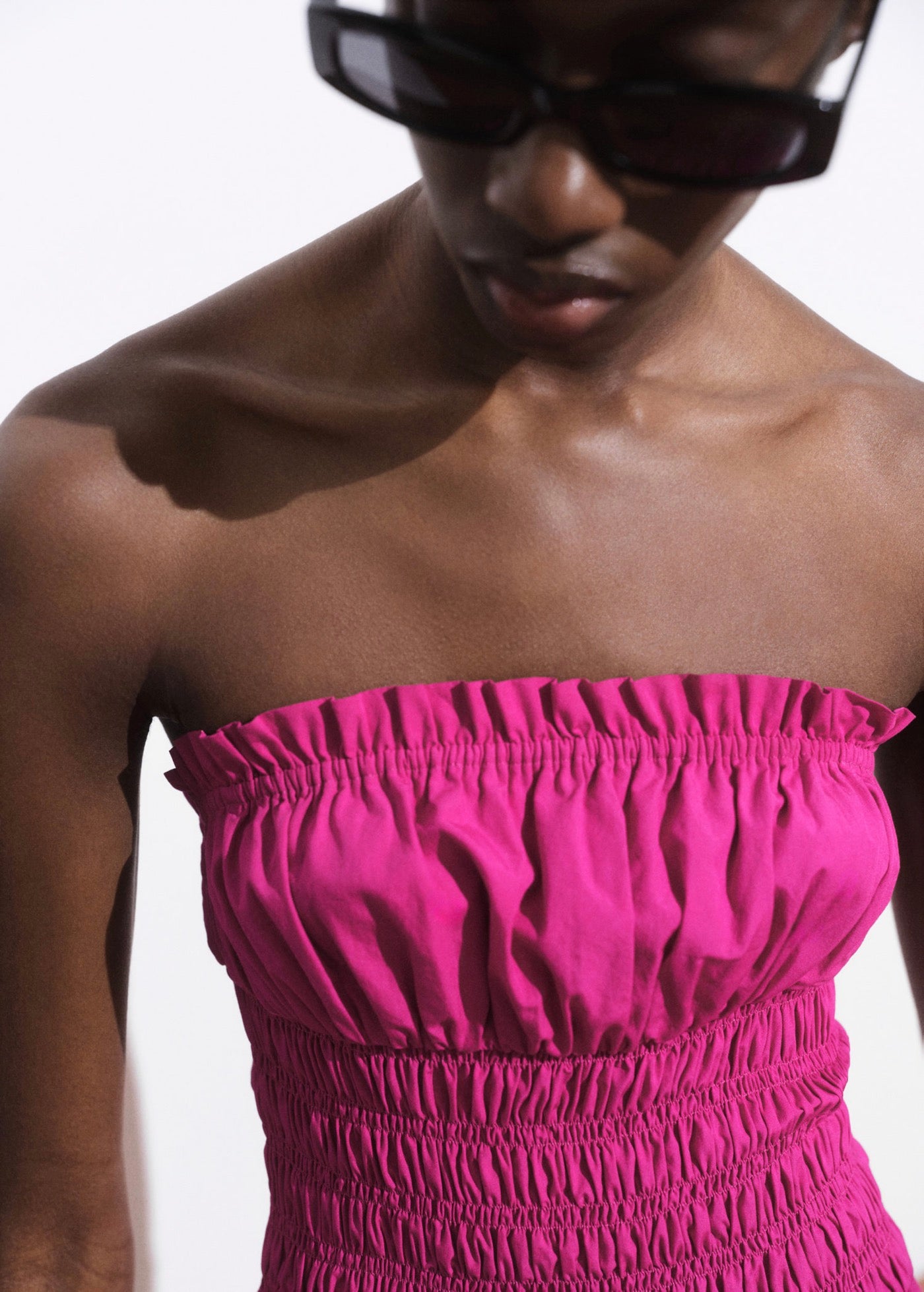 Robe Courte Froncée Ballon