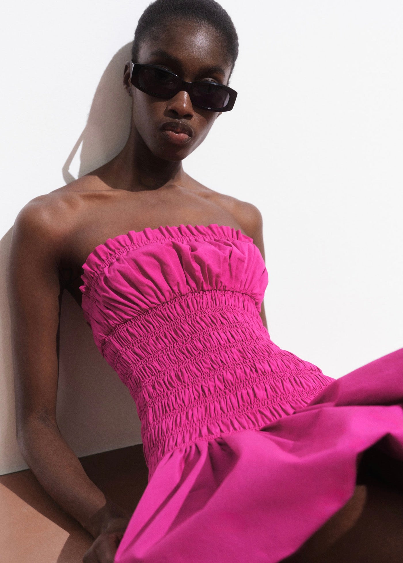 Robe Courte Froncée Ballon