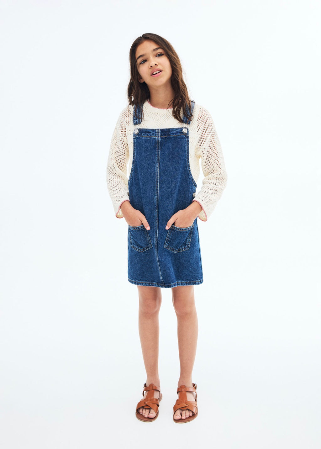 Vestido Camisero Paula1 Azul Marino - Niña