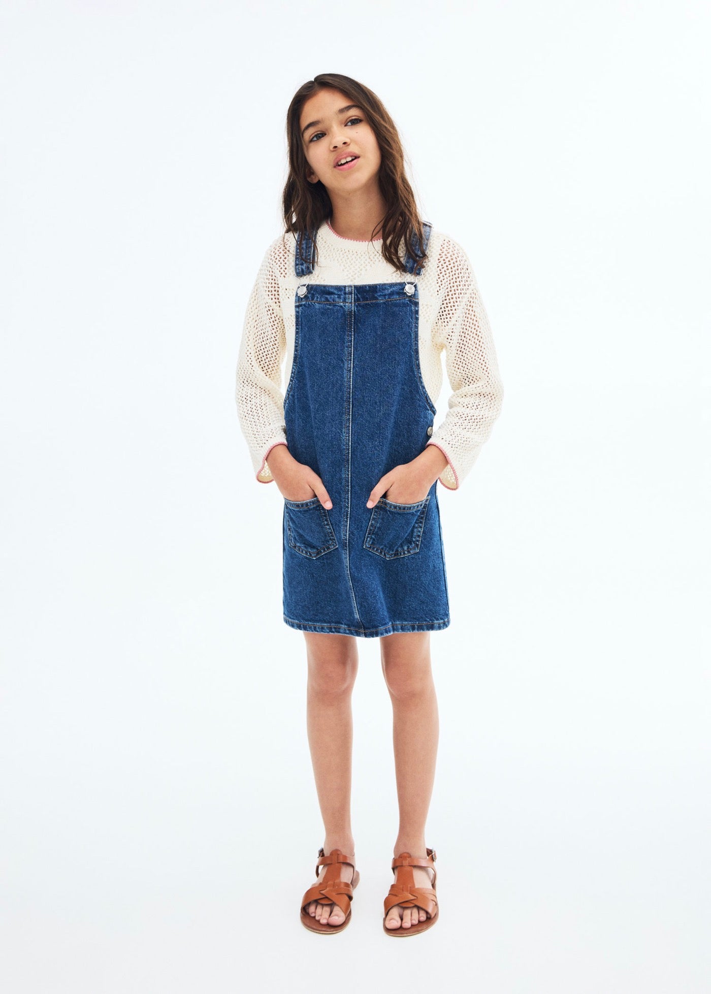 Vestido Camisero Paula1 Azul Marino - Niña