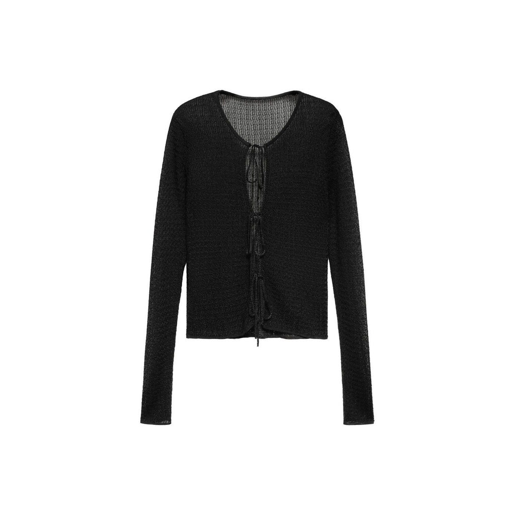 Cardigan Bow - Black