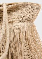 Sac Cabas Fibre Naturelle À Franges