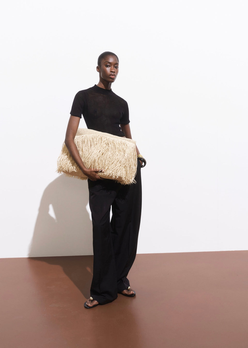 Sac Cabas Fibre Naturelle À Franges