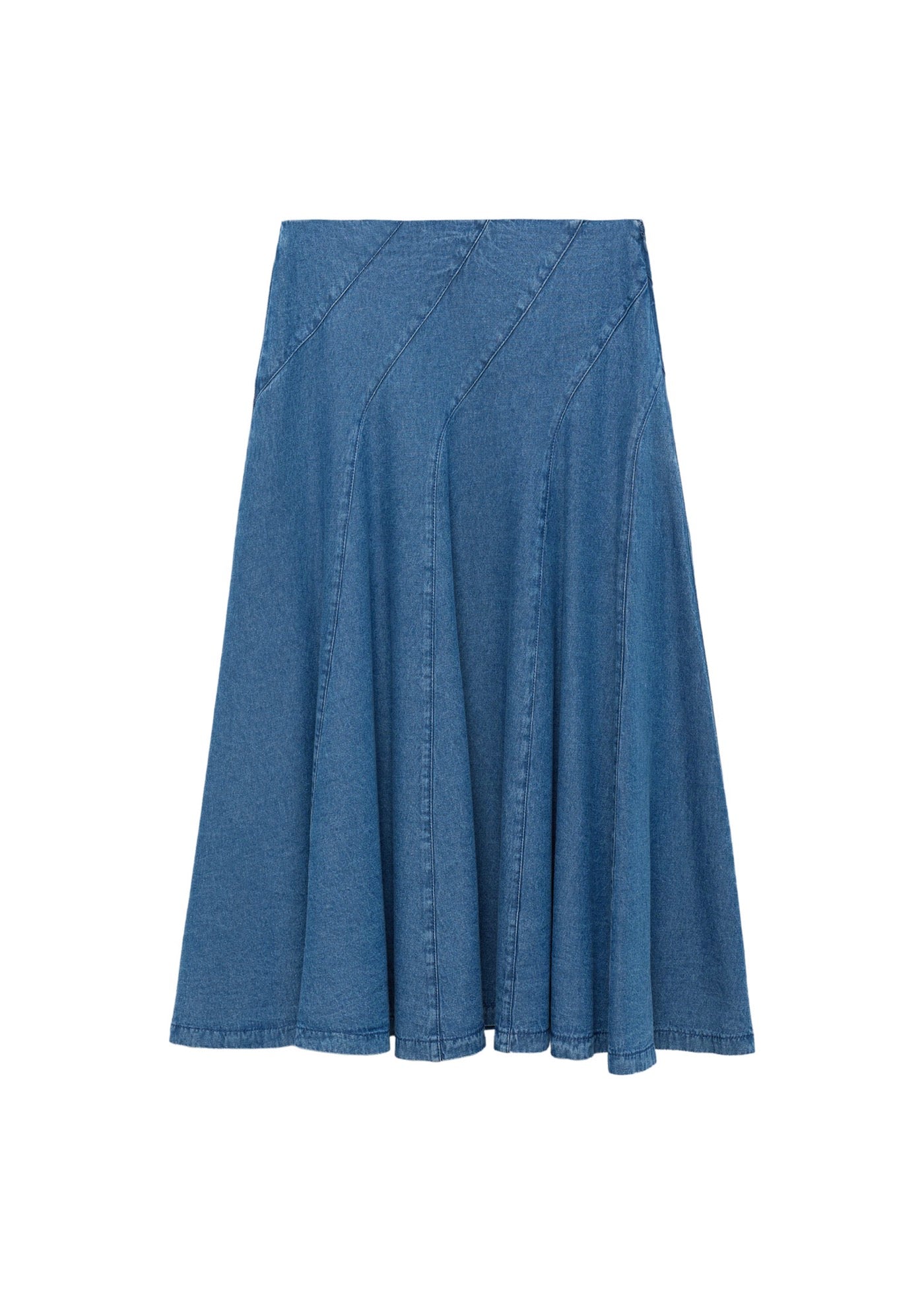 Jupe Midi Denim Coutures