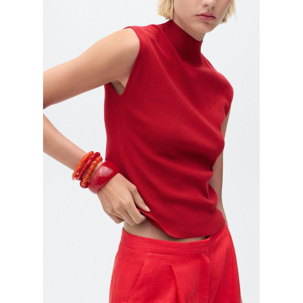 Top con dobladillo - Rojo