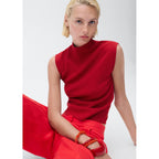 Top con dobladillo - Rojo