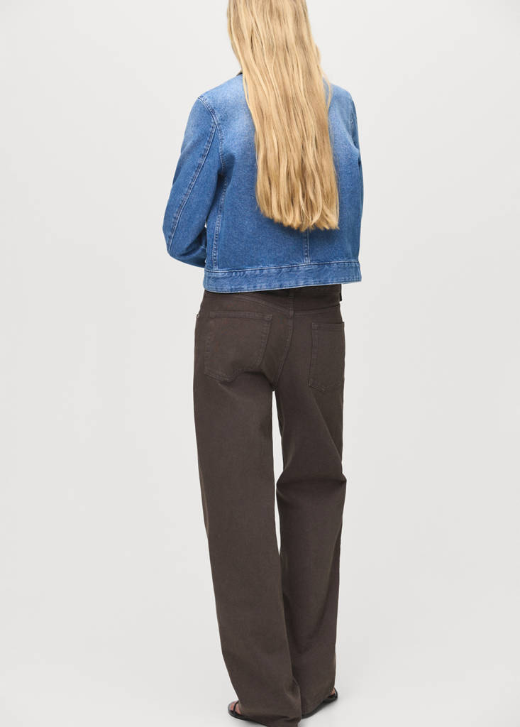 Veste En Jean Col Velours Côtelé