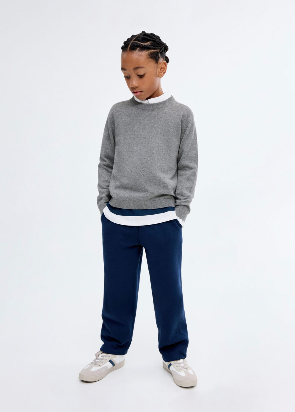 Pull Hugo Gris Moyen Chiné - Garçon