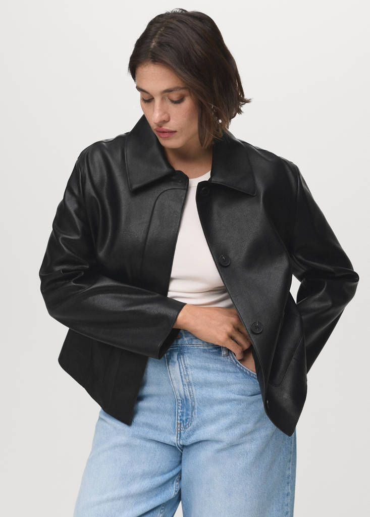 Veste Cuir Synthétique Poches