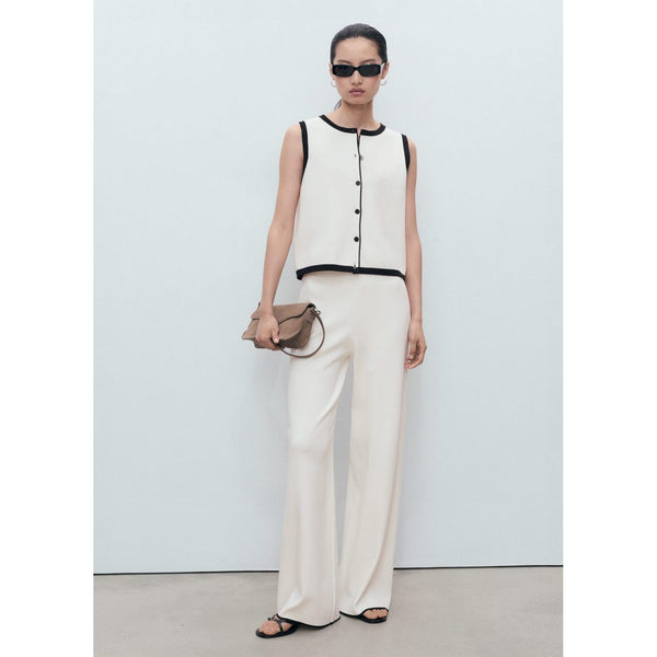 Pantalon Maille Bas Contrastant