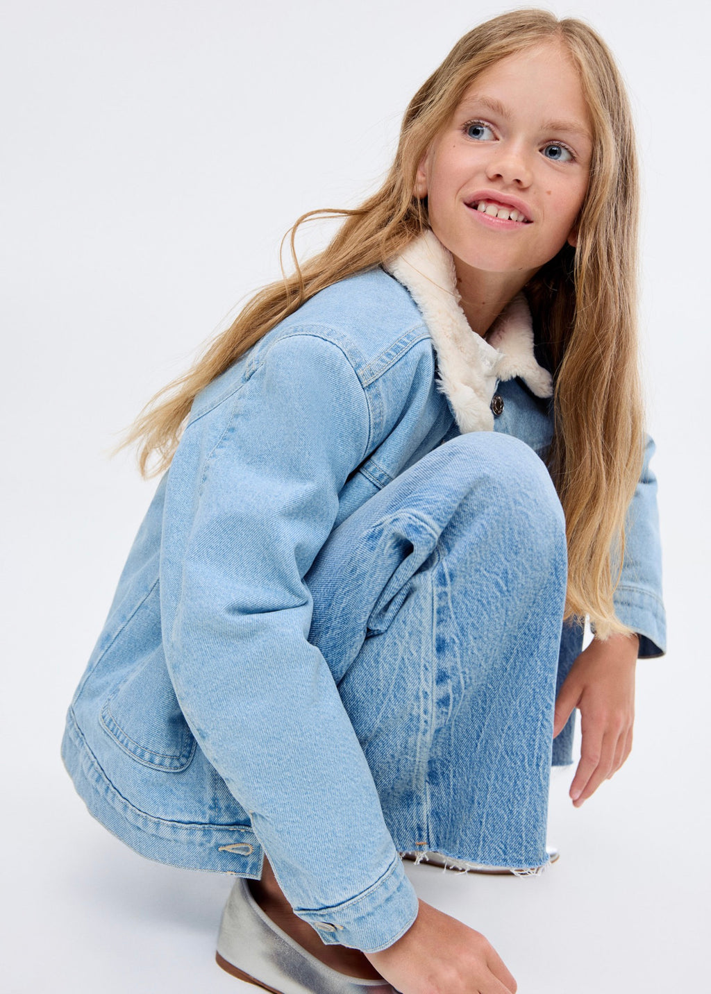 Cazadora Lisa Azul Claro - Niña