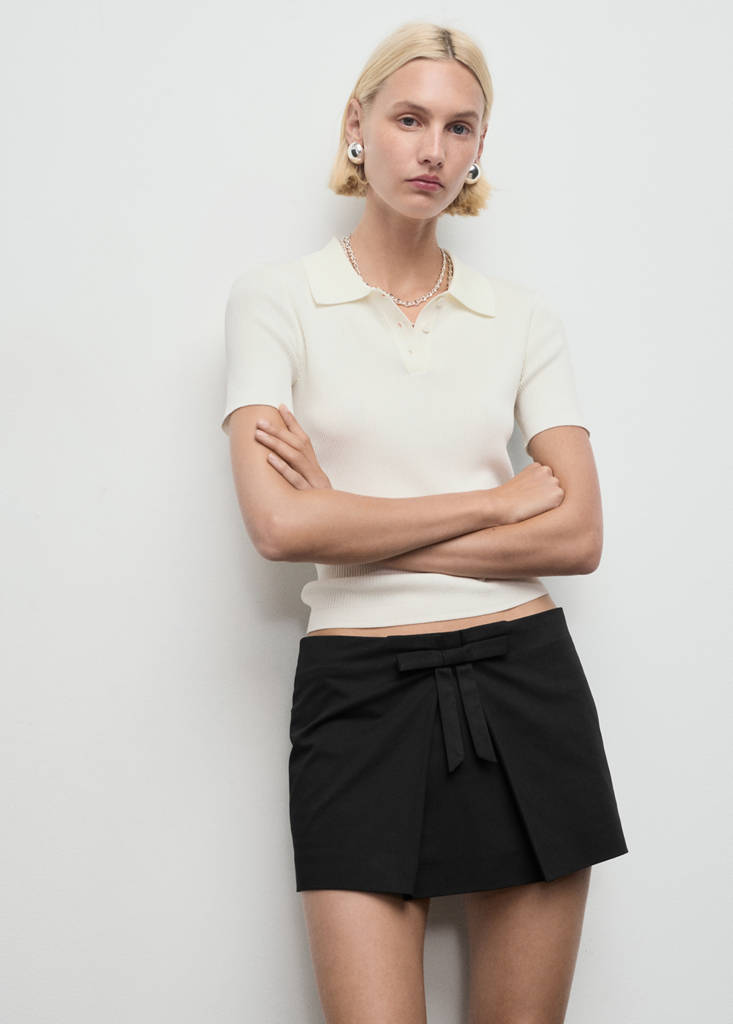 Mini Jupe Short Avec Nœud