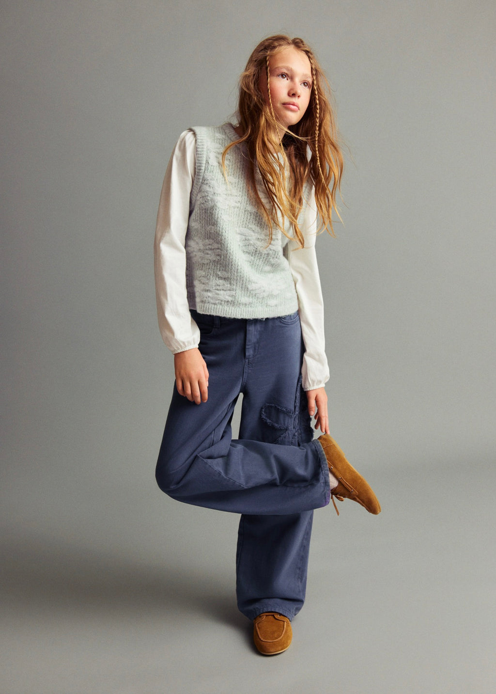 Flor Blue Trousers - Girl