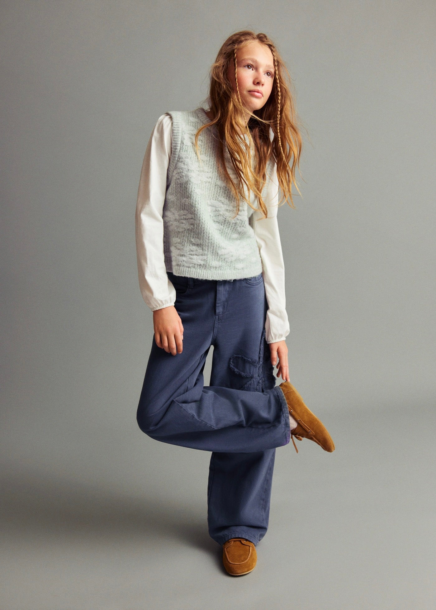 Flor Blue Trousers - Girl