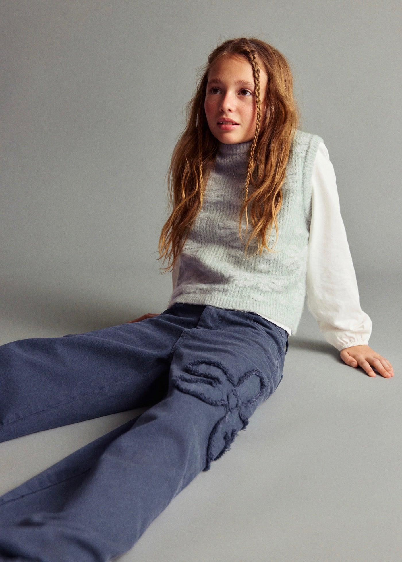 Flor Blue Trousers - Girl