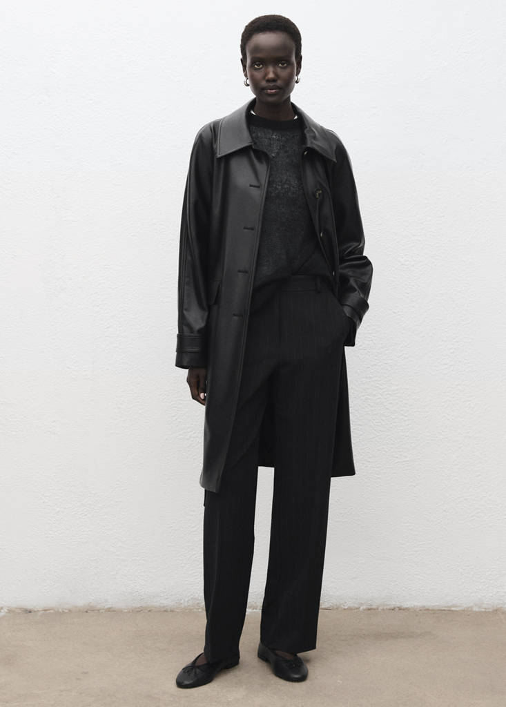 Trench Long Cuir Synthétique Ceinture