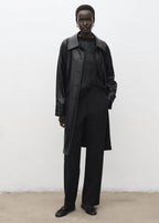 Trench Long Cuir Synthétique Ceinture