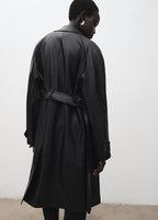 Trench Long Cuir Synthétique Ceinture