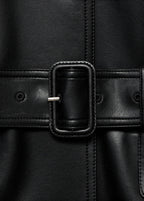 Trench Long Cuir Synthétique Ceinture