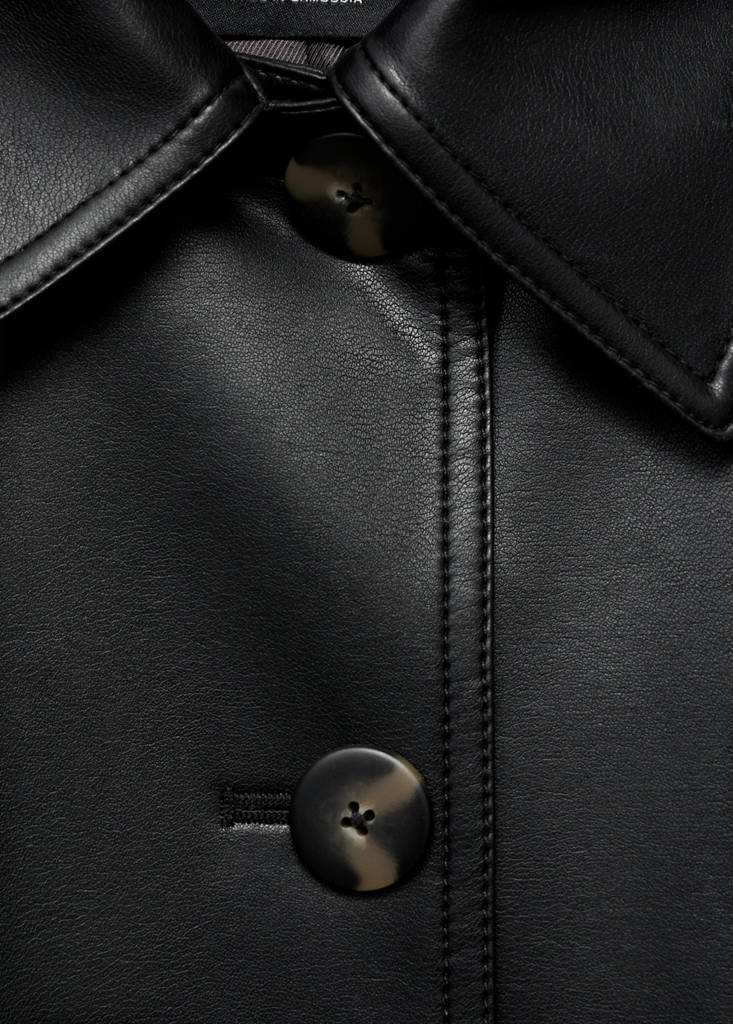 Trench Long Cuir Synthétique Ceinture