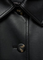 Trench Long Cuir Synthétique Ceinture
