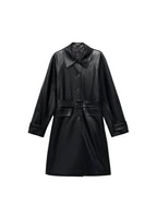Trench Long Cuir Synthétique Ceinture